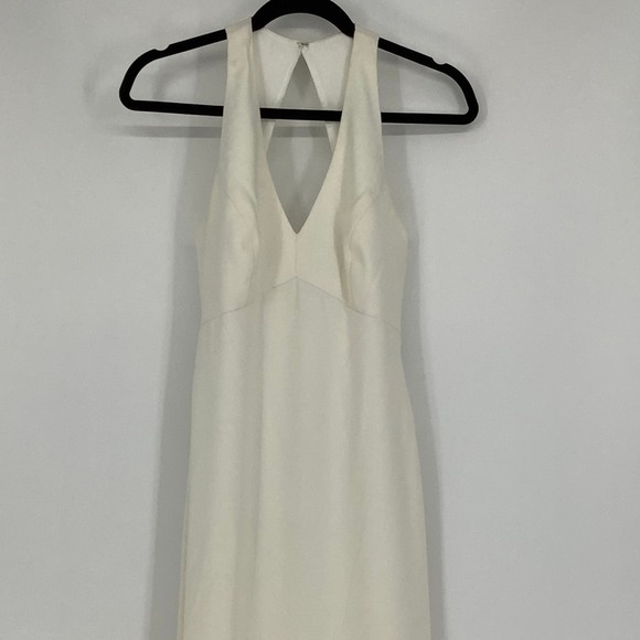 NEW Dessy Collection Size 6 Halter Front Open Back Dress Ivory $263 msrp I23-2 - Picture 7 of 10